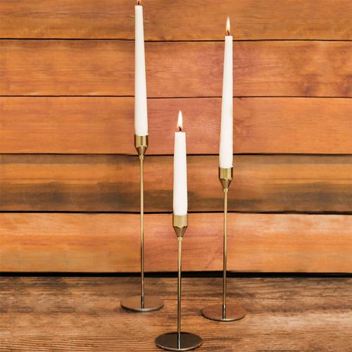 Tulip Candlesticks - Set of 3 Gold | M&W