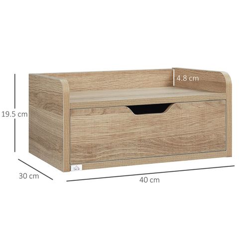 Wall-Mounted Floating Nightstand Set of 2, Space-Saving Bedside Tables with Drawer