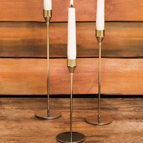 Tulip Candlesticks - Set of 3 Gold | M&W