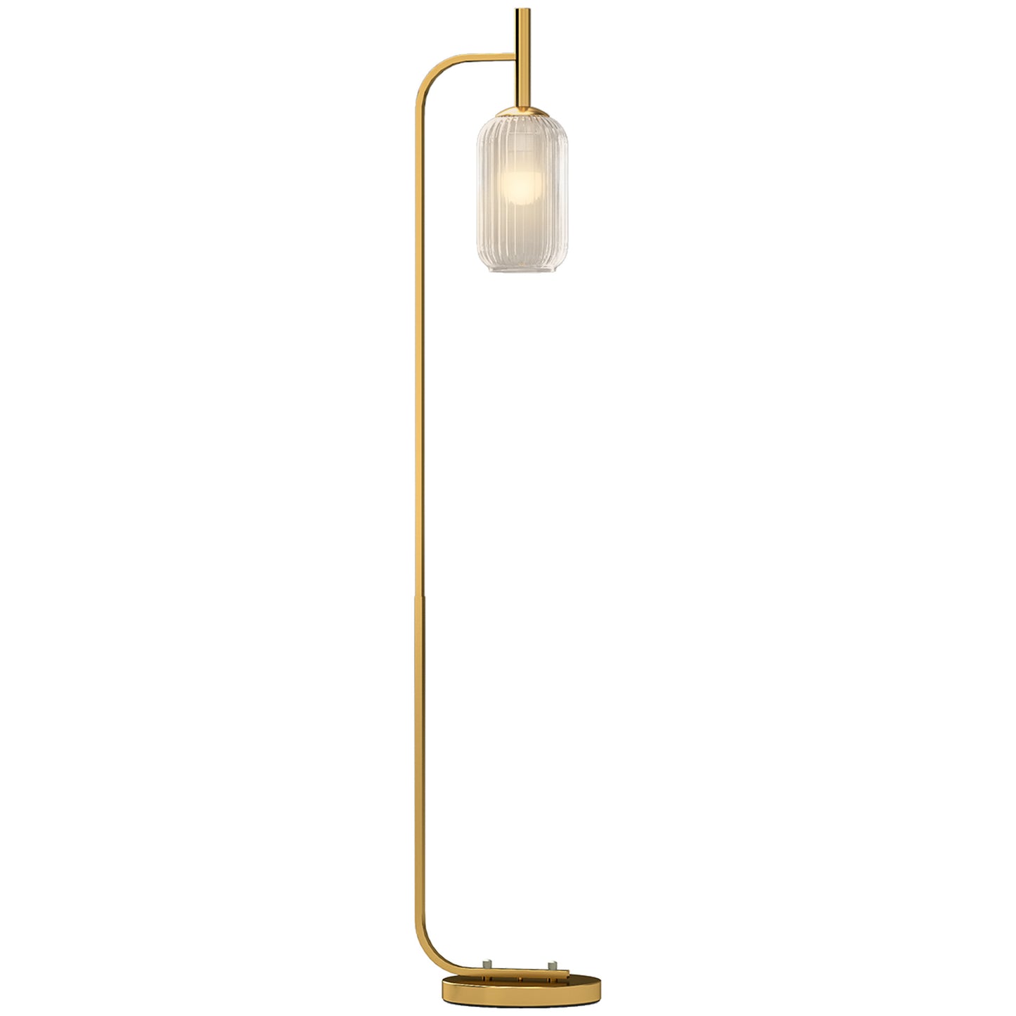 Glass Shade Modern Floor Lamp with Foot Switch