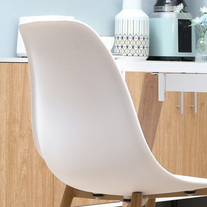 Curved Back White Dining Chairs with Metal Legs