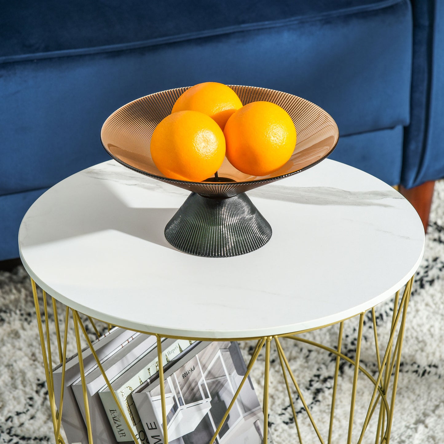 White Nesting Side Tables with Removable Basket Tops