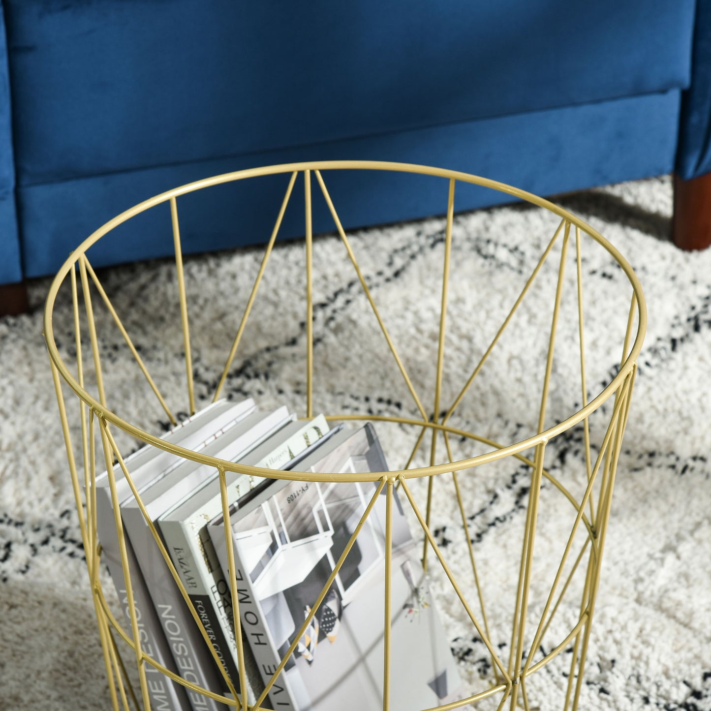 White Nesting Side Tables with Removable Basket Tops