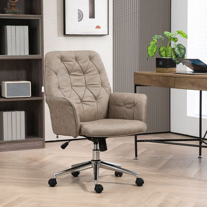 Vinsetto Tufted Modern Computer Chair with Armrests – Khaki