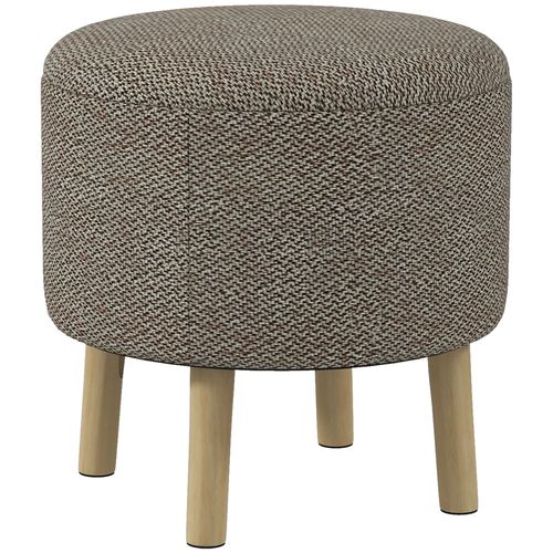 Round Storage Ottoman with Cushioned Top and Hidden Compartment