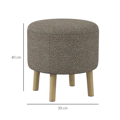 Round Storage Ottoman with Cushioned Top and Hidden Compartment