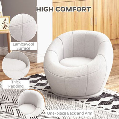 Luxe Round Bouclé Accent Chair