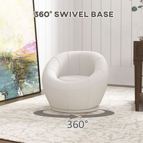 Luxe Round Bouclé Accent Chair