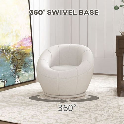 Luxe Round Bouclé Accent Chair