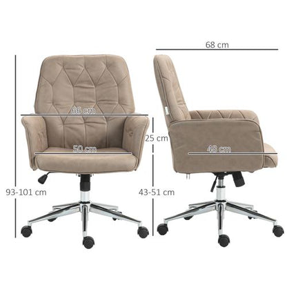 Vinsetto Tufted Modern Computer Chair with Armrests – Khaki