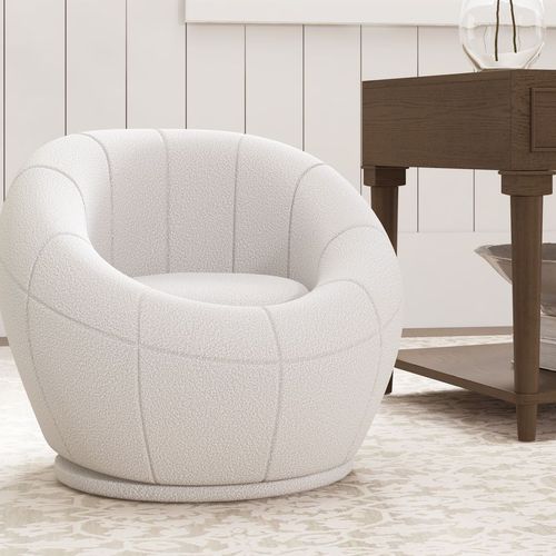 Luxe Round Bouclé Accent Chair