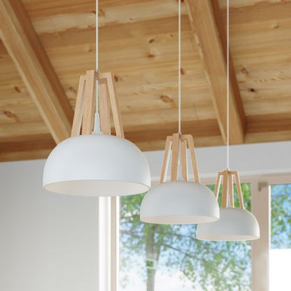 Casco Modern Pendant Lamp – Steel & Wood