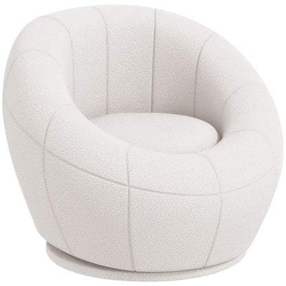 Luxe Round Bouclé Accent Chair