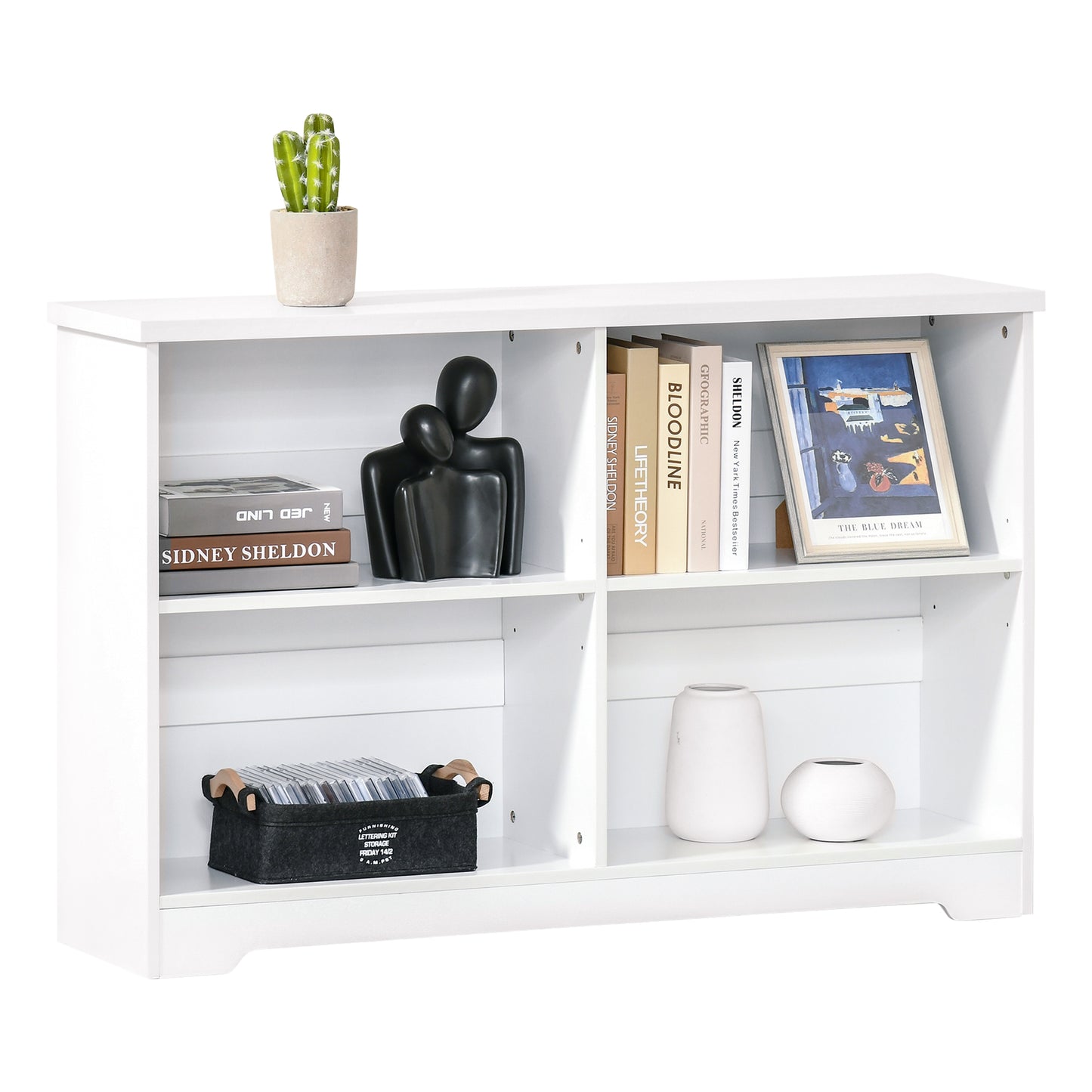 Minimalist 4-Cube Storage Bookcase with Shelves