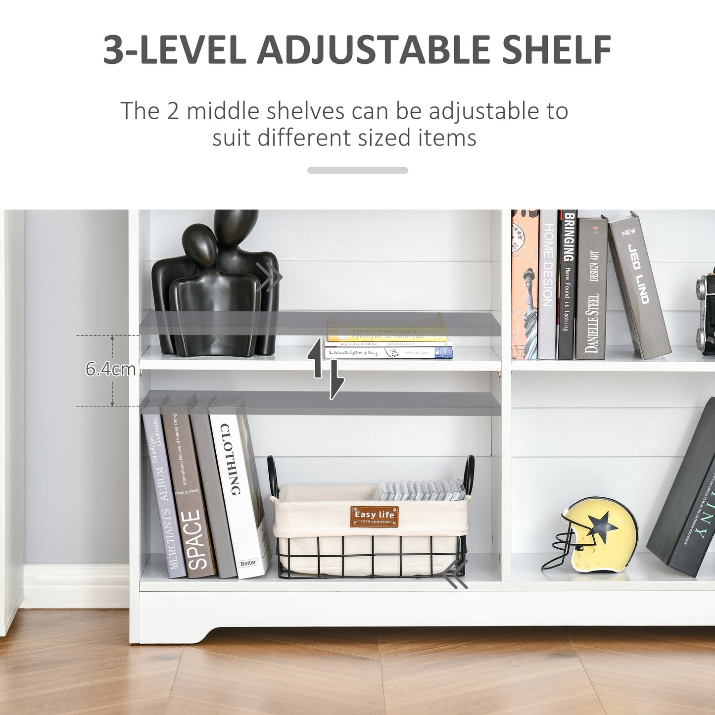 Minimalist 4-Cube Storage Bookcase with Shelves