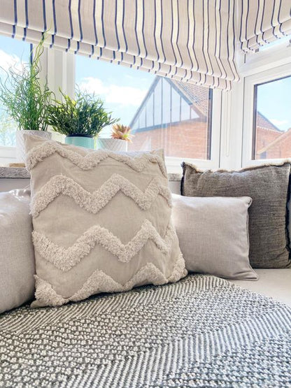 Chevron Textured Tufted Cushion