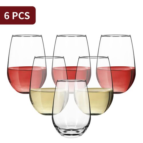 Vinsani Crescent Crystal HiBall Glass Set – 6-Piece Collection