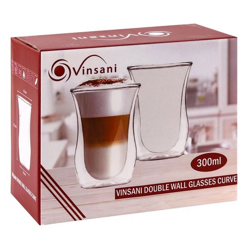 Vinsani Curved Double-Walled Glasses – Set of 2