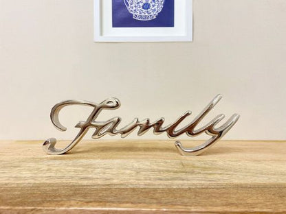 Silver Aluminium Family Ornament