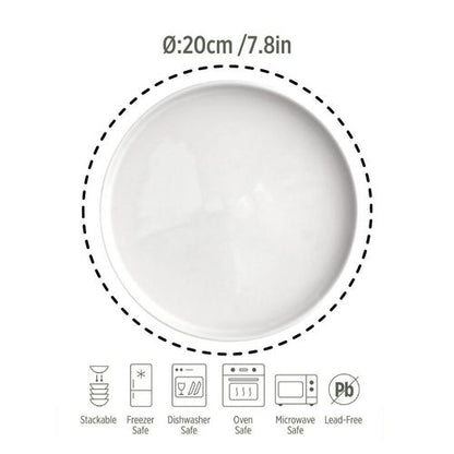 Classical White Porcelain Side Plate – 20cm