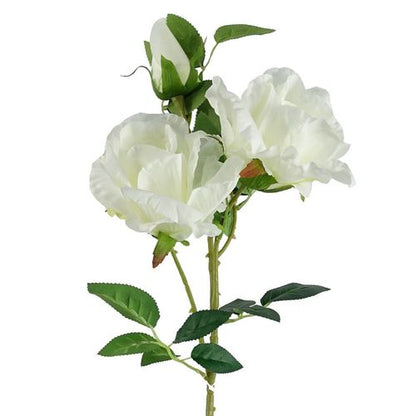 Set of 6 Elegant 80cm Artificial White Rose Stems – 18 Bloom Arrangement