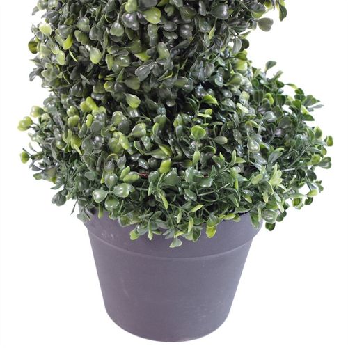 Pair of 90cm (3ft) Spiral Topiary Boxwood Trees with Metal Frame