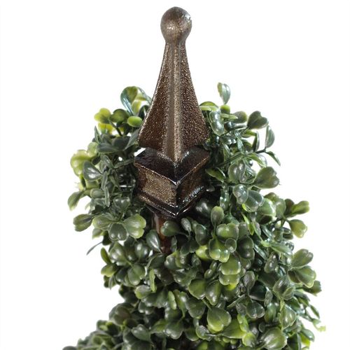 Pair of 90cm (3ft) Spiral Topiary Boxwood Trees with Metal Frame