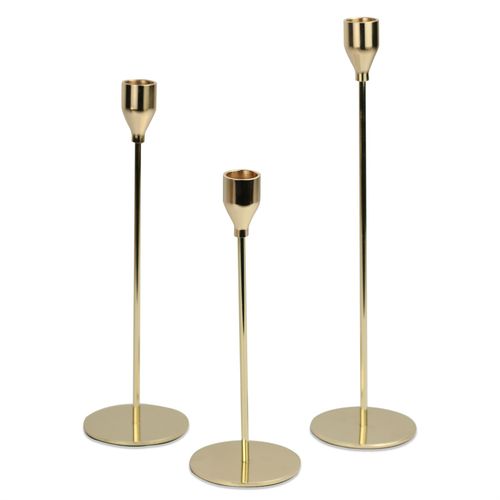 Tulip Candlesticks - Set of 3 Gold | M&W