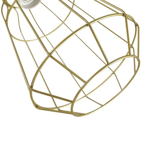 Industrial Steel 3-Light Birdcage Floor Lamp with Round Base & Gold Finish