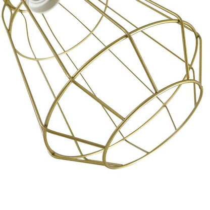 Industrial Steel 3-Light Birdcage Floor Lamp with Round Base & Gold Finish