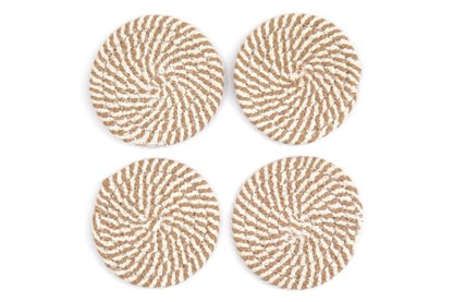 Set of Four Striped Woven Coasters