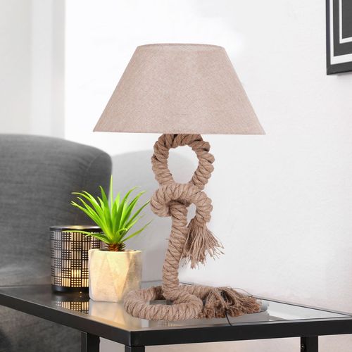 Coastal Twist Table Lamp with Nautical Rope Design