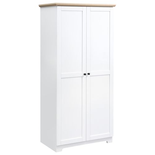 Tall White Wooden Storage Cabinet