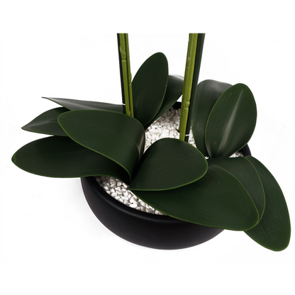 60cm Orchid Artificial White Black Ceramic Planter