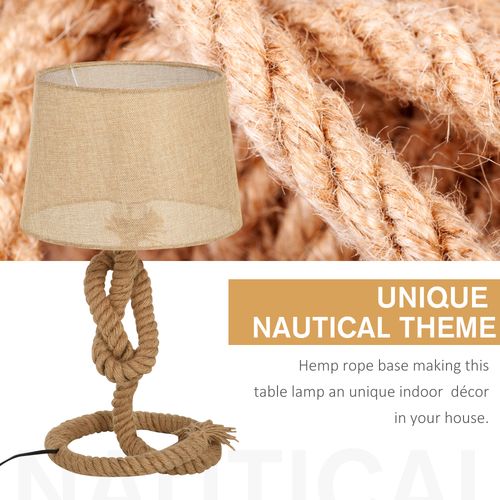 Rustic Glow Hemp Rope Table Lamp