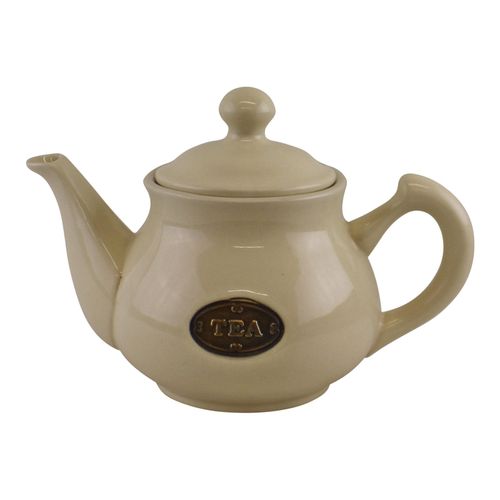 Vintage Cream Ceramic Teapot – Country Cottage Style