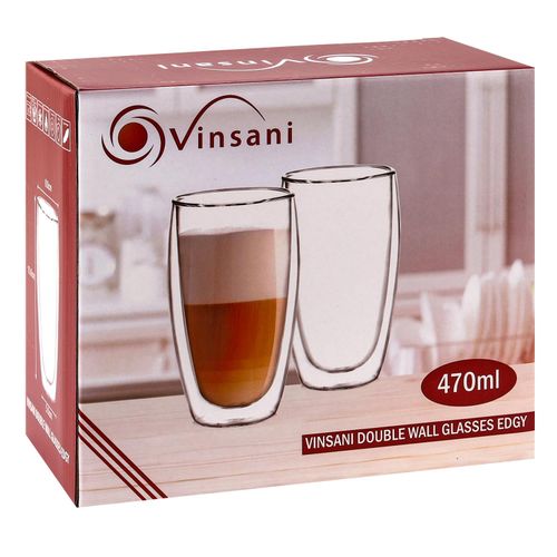 Vinsani Edgy Double-Walled Glasses – Set of 2