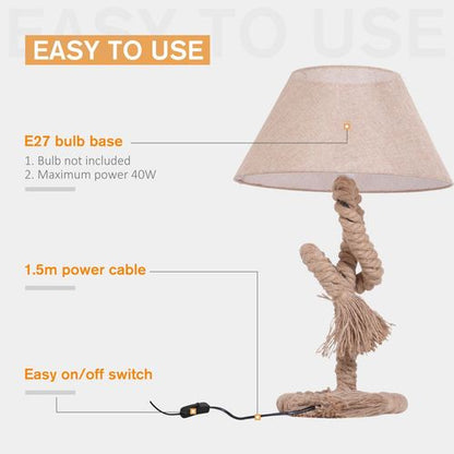 Coastal Twist Table Lamp with Nautical Rope Design