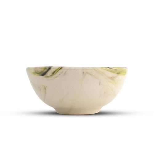 Mosaic Handmade Ceramic Bowl – Mocha & Pistachio Green (8cm)