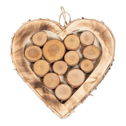 Rustic Burnt Wood Hanging Heart