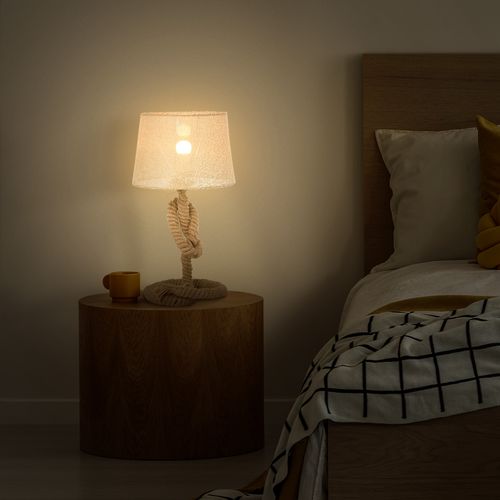 Rustic Glow Hemp Rope Table Lamp