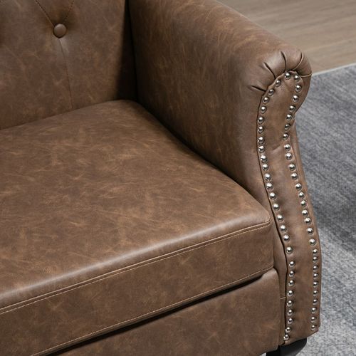 Classic Chesterfield Tufted Wingback Accent Chair - Brown