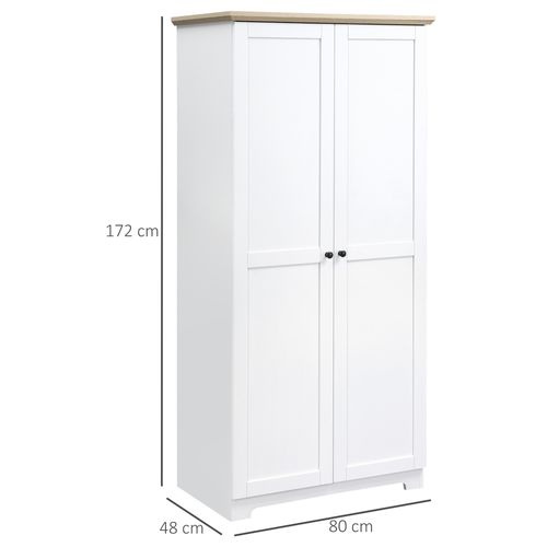 Tall White Wooden Storage Cabinet