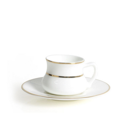 Alala Gold Accent Coffee Cup & Saucer Set