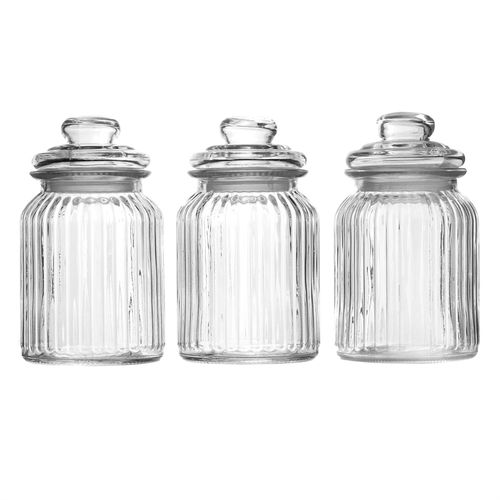 Vintage Airtight Glass Jars 990ml - Set of 3 | M&W