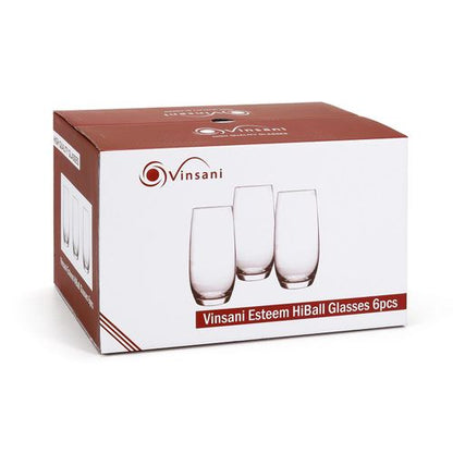 Vinsani Esteem Highball Glass Set – 6 Pieces