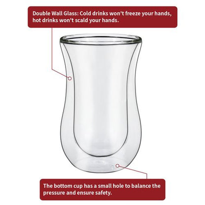 Vinsani Curved Double-Walled Glasses – Set of 2