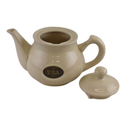 Vintage Cream Ceramic Teapot – Country Cottage Style