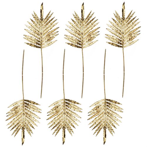 Set of 6 Gold Palm Leaf Stems