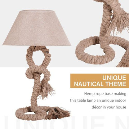 Coastal Twist Table Lamp with Nautical Rope Design